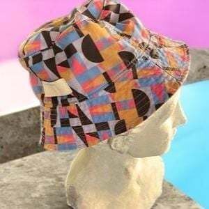Zara Geometric Pattern Bucket Hat with Coordinates-LIMITED EDITION-Size Medium